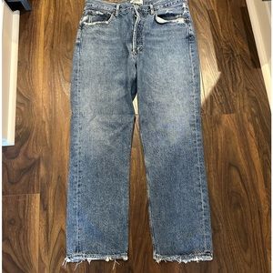 AGOLDE Riley High Rise Straight Cropped Denim